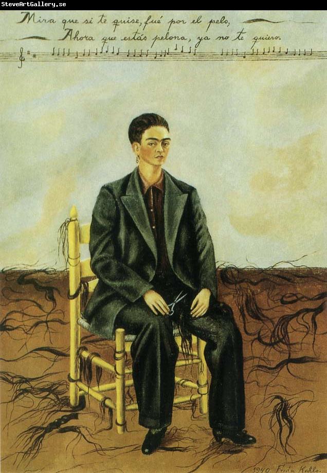 Frida Kahlo The Self-Portrait of short hair